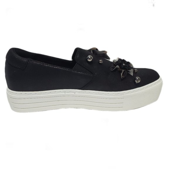 Kenneth Cole Black Cheer Floral Platform Slip Ons - Picture 5 of 7
